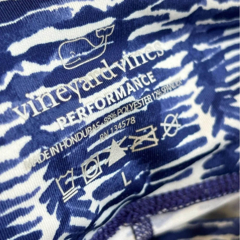 Vineyard Vines Performance Leggings Blue and White Size Large